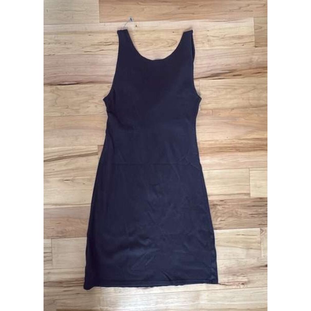 Aerie Charcoal Grey Ribbed Twist Front Cutout Mini Dress M - Picture 6 of 6